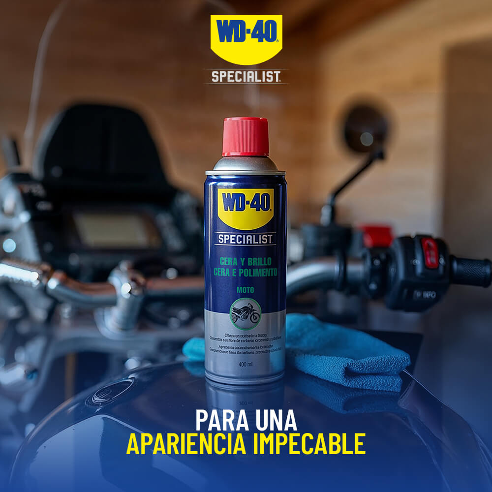 wd40 moto cera brillo
